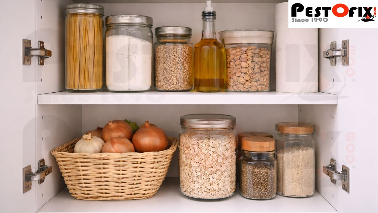 Enclosed kitchen cabinet storage area where odours can build up over time