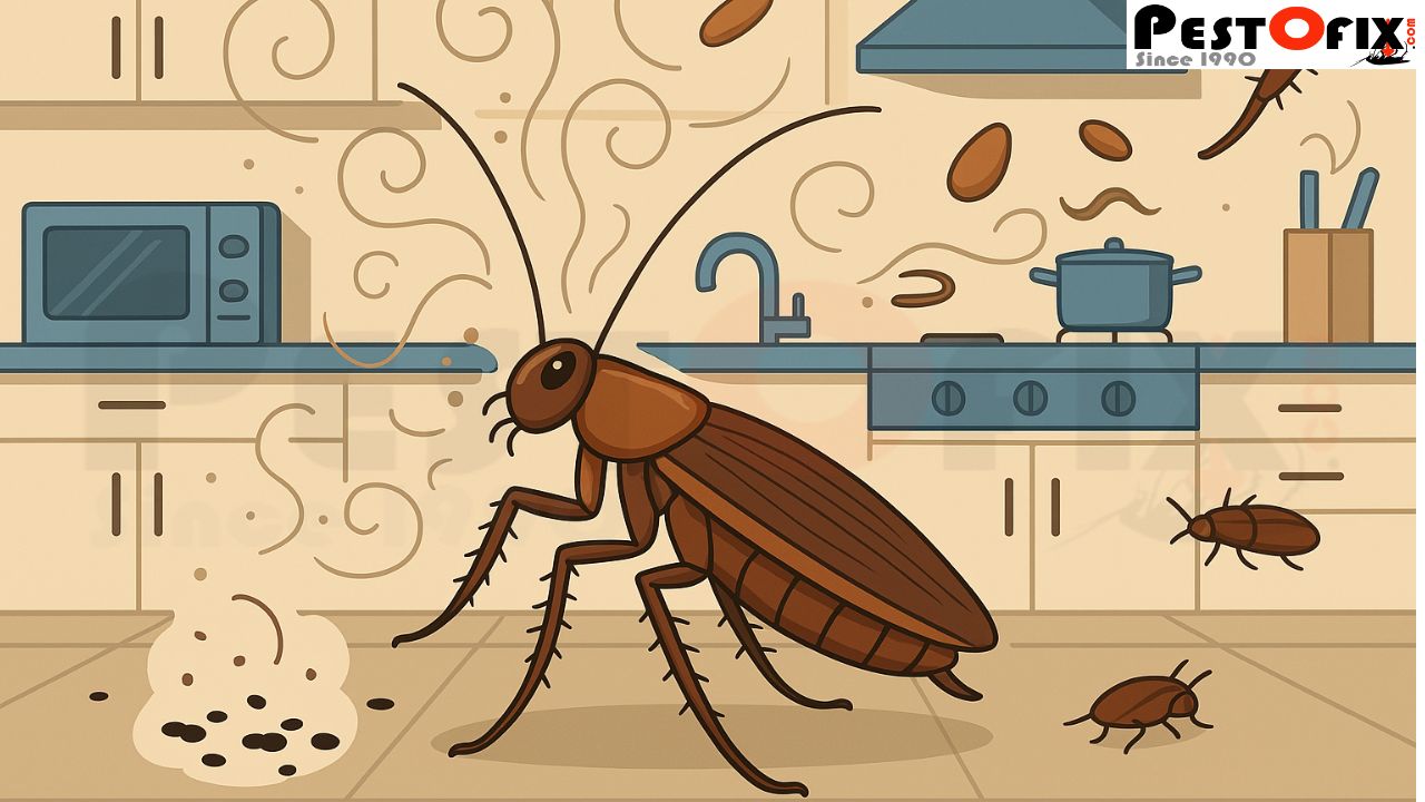 Cockroach Enjoying in Kitchen