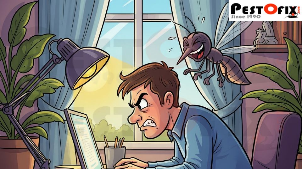 Mosquito causing stress in a home environment