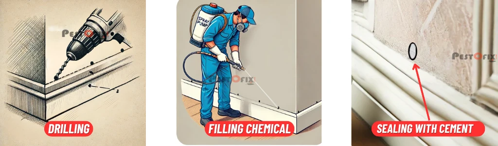 PestoFix 3-step termite treatment process